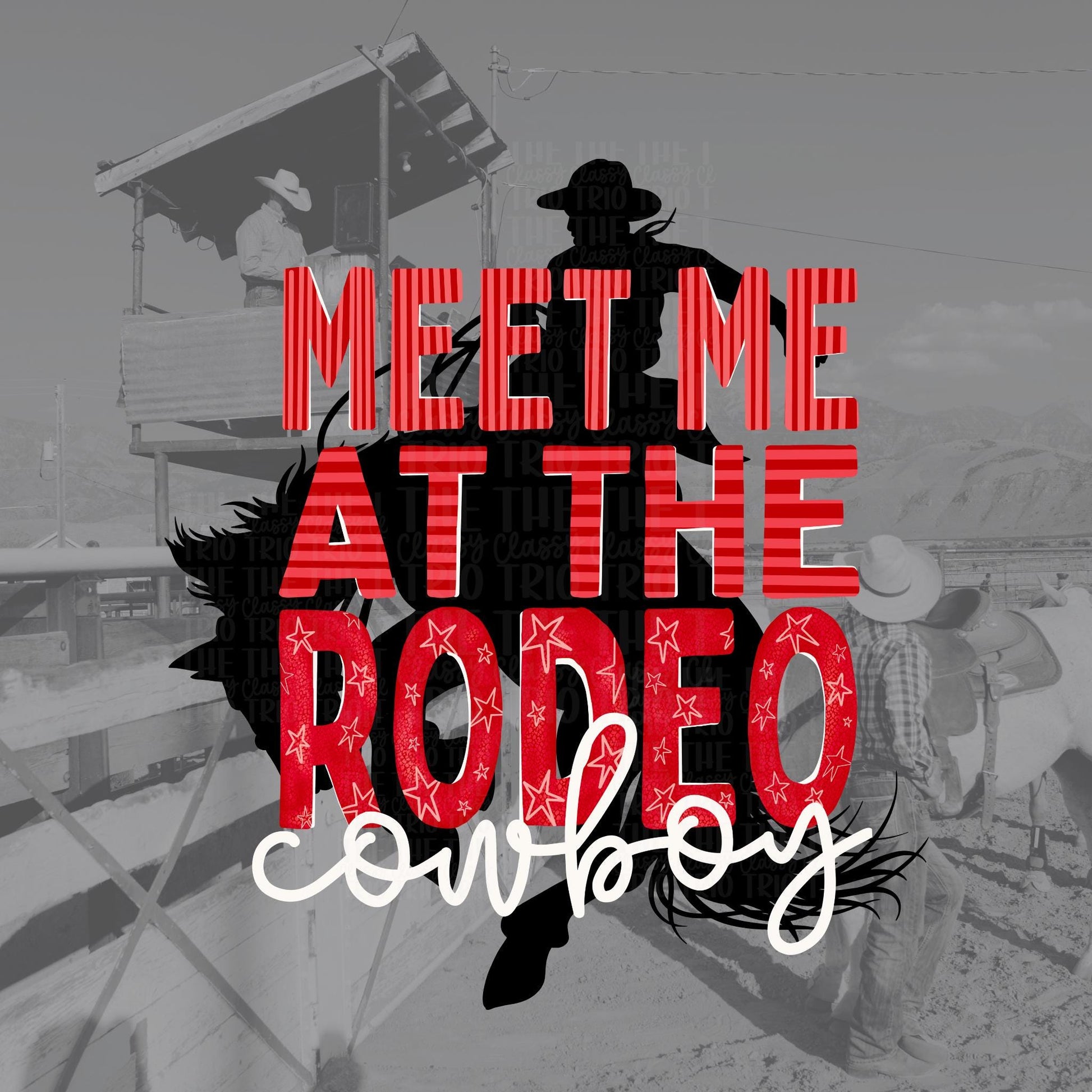 Meet Me At The Rodeo Cowboy | Digital Design | PNG | Girly Trendy | Retro Western | Country Rodeo Shirt