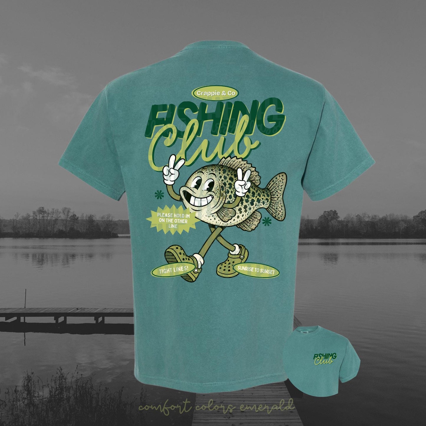 Bass Fishing Club PNG | Retro Lake Life Fish Mascot Shirt Design | Vintage Fishing Tee Graphic with Pocket Design Included | Trendy | Summer
