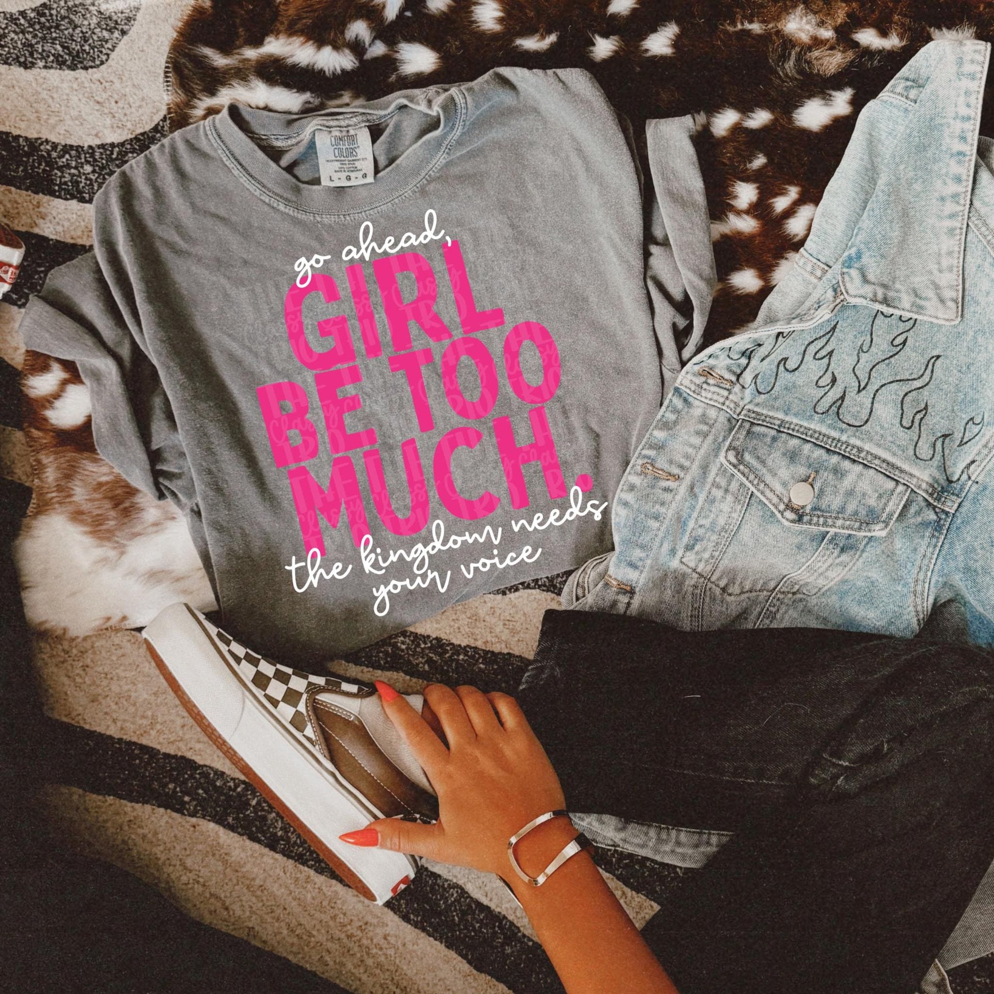 Girl Be Too Much Esther PNG | Christian Digital Design | Jesus, Bible Verse, Trendy, Church Shirt, Front Back, Trending (Digital Download)