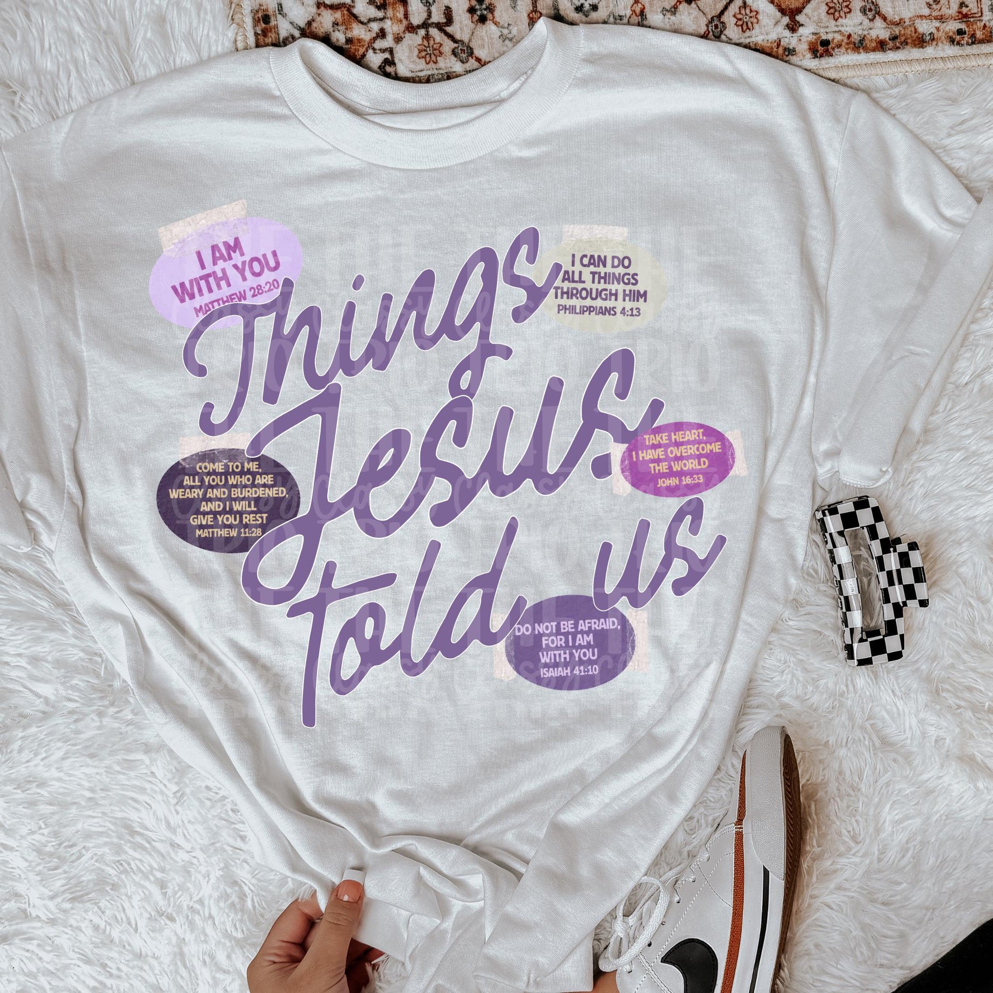 Things Jesus Told Us PNG | Christian Digital Design | Jesus, Bible Verse, Trendy, Church Shirt, Front Back, Trending (Digital Download)