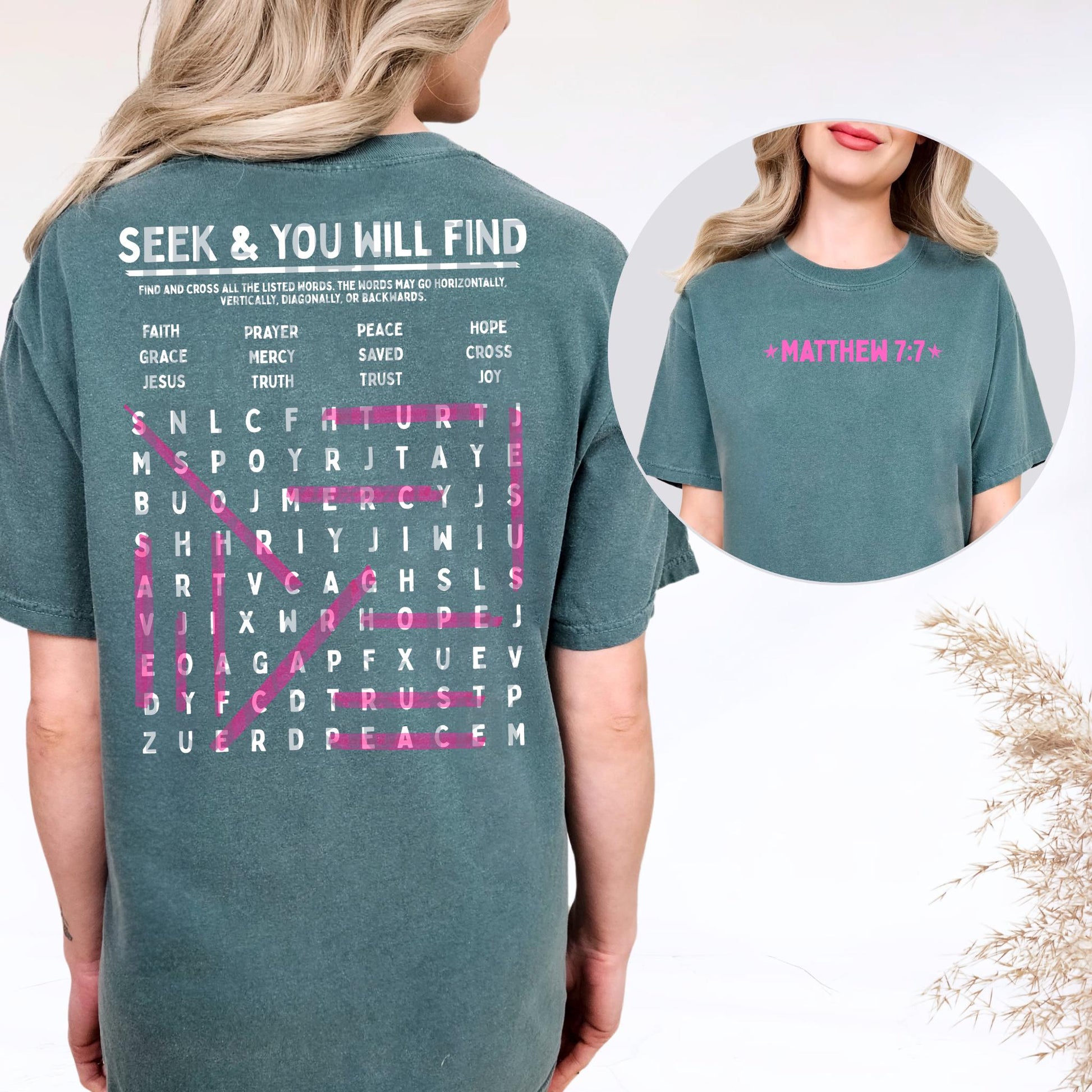 Seek and Find Word Search PNG | Christian Digital Design | Jesus, Bible Verse, Trendy, Church Shirt, Front Back, Trending (Digital Download)