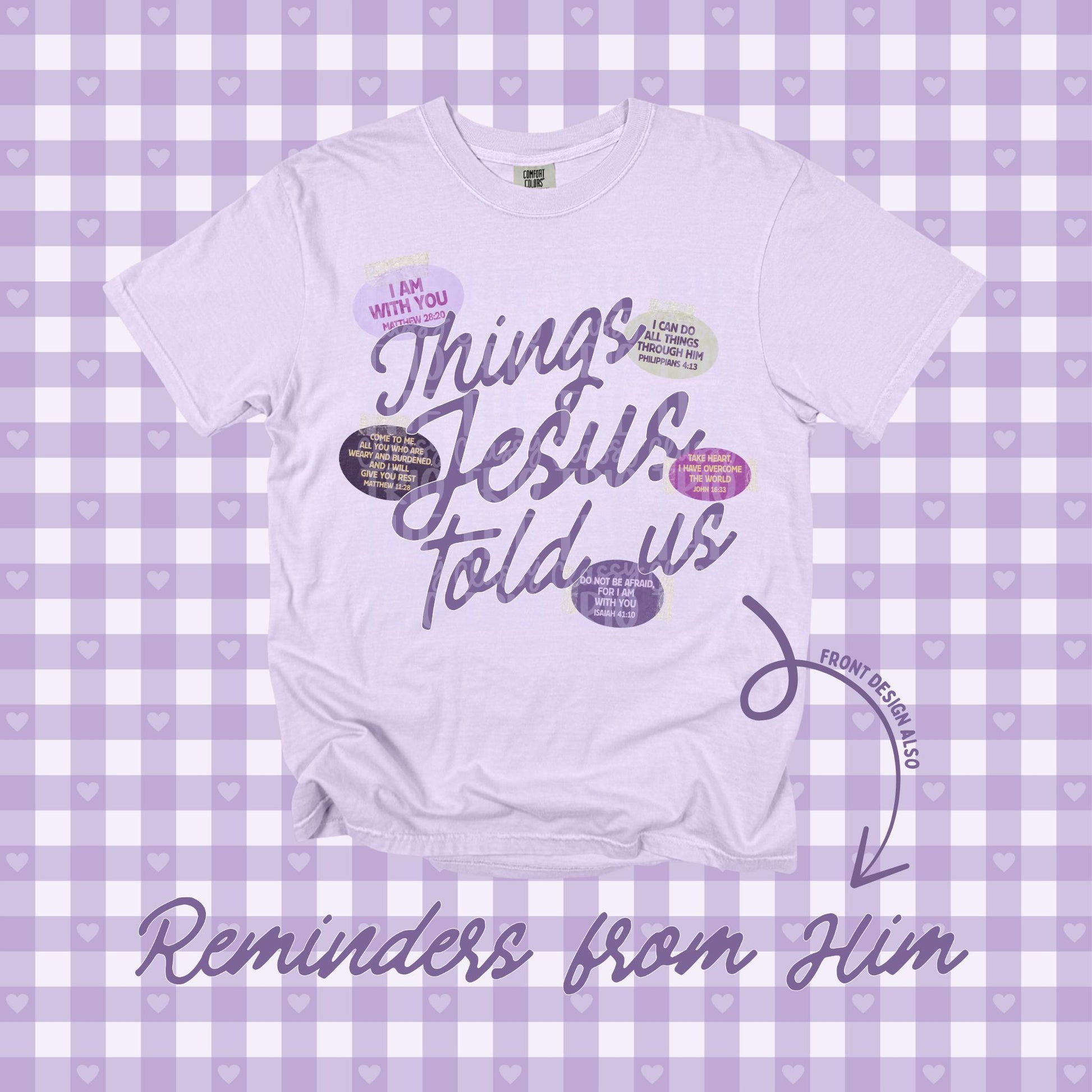 Things Jesus Told Us PNG | Christian Digital Design | Jesus, Bible Verse, Trendy, Church Shirt, Front Back, Trending (Digital Download)