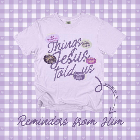 Things Jesus Told Us PNG | Christian Digital Design | Jesus, Bible Verse, Trendy, Church Shirt, Front Back, Trending (Digital Download)