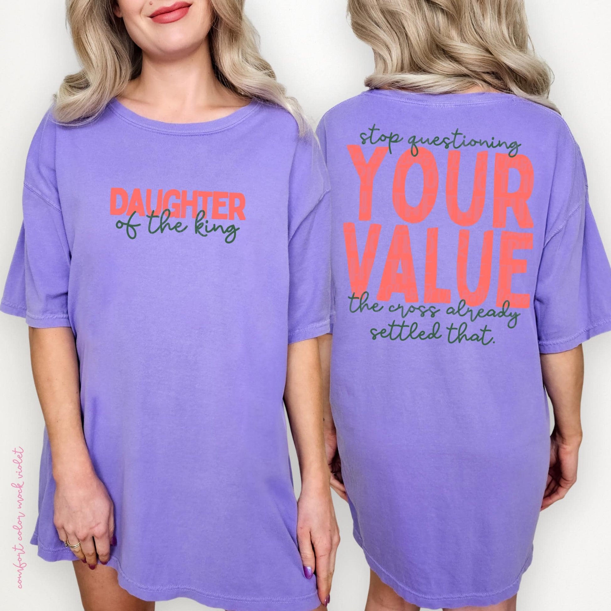 Daughter of the King Your Value PNG | Christian Digital Design | Jesus, Bible Verse, Trendy, Church Shirt, Trending (Digital Download)