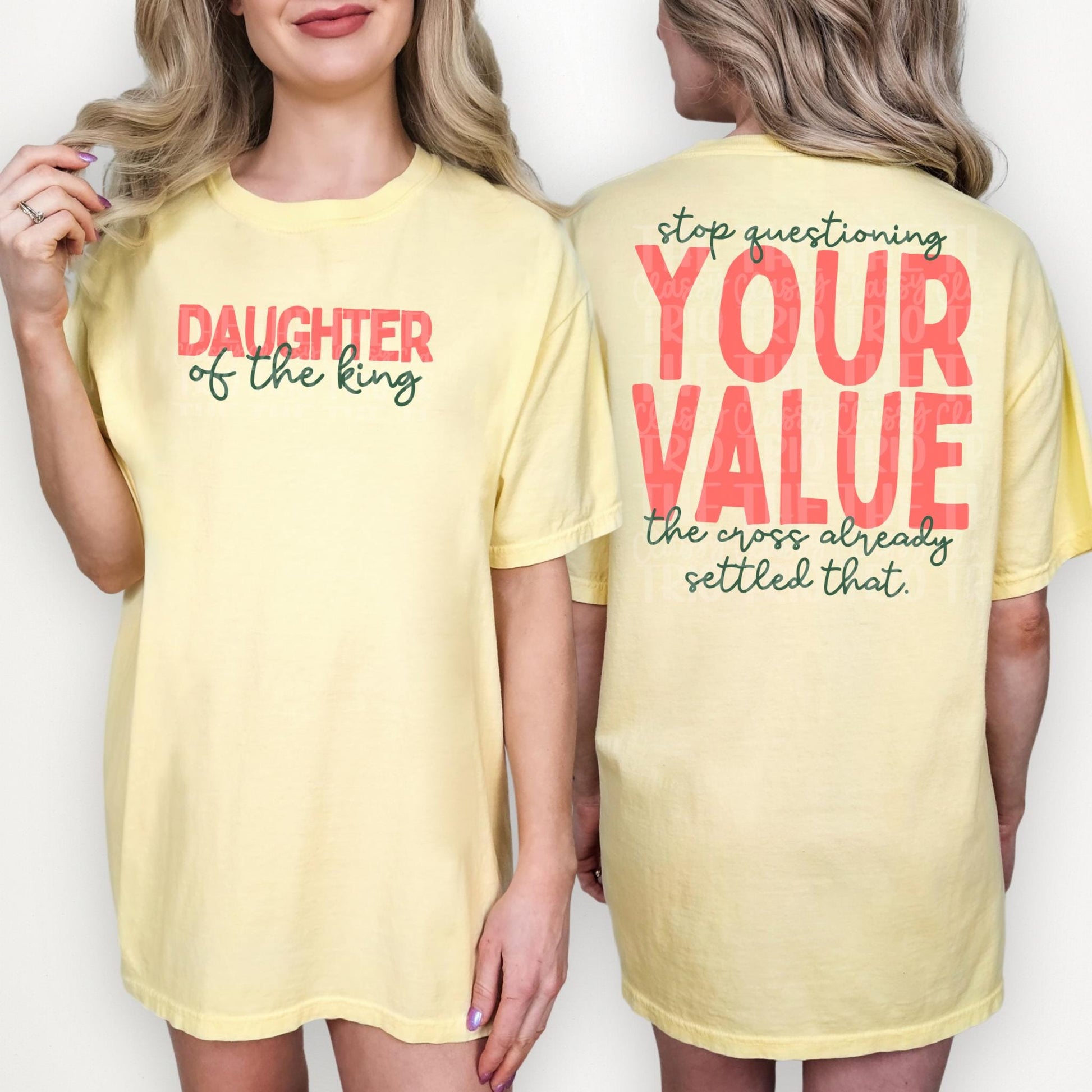 Daughter of the King Your Value PNG | Christian Digital Design | Jesus, Bible Verse, Trendy, Church Shirt, Trending (Digital Download)