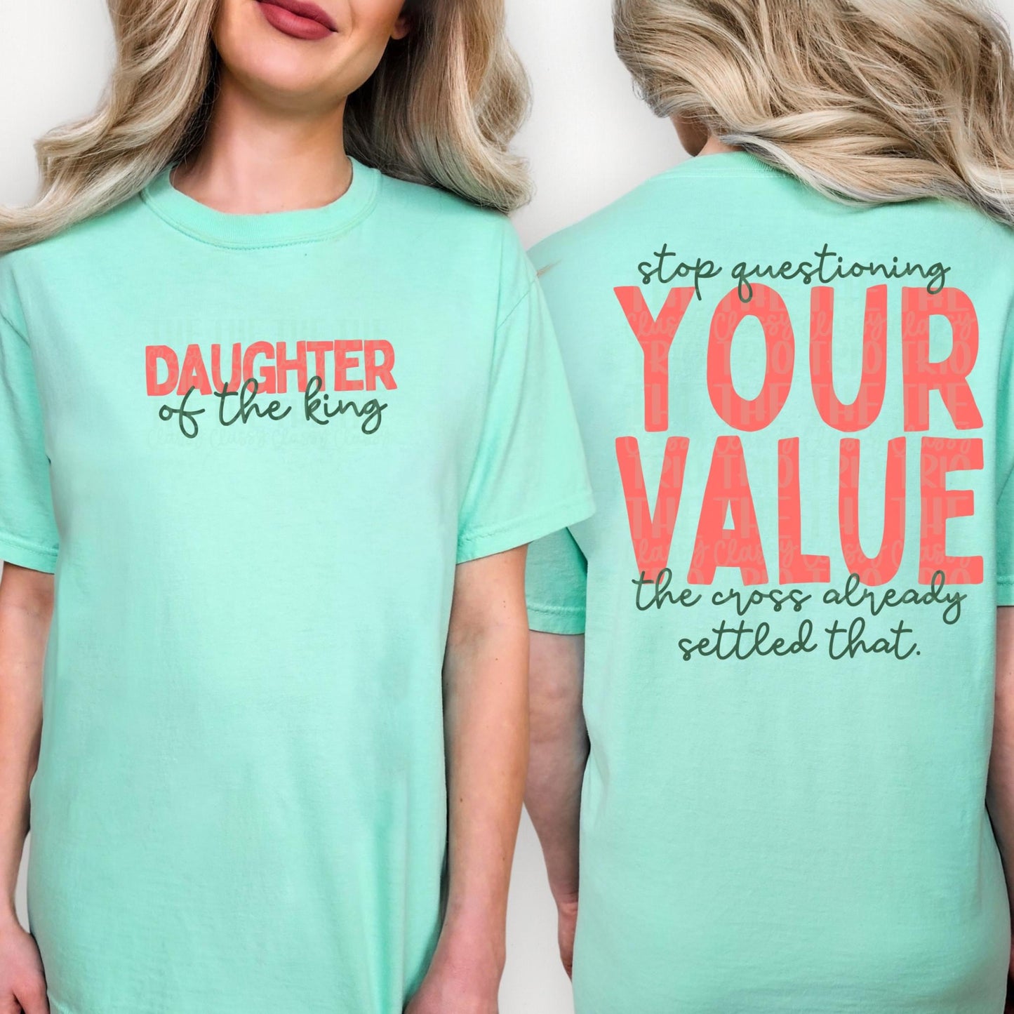 Daughter of the King Your Value PNG | Christian Digital Design | Jesus, Bible Verse, Trendy, Church Shirt, Trending (Digital Download)