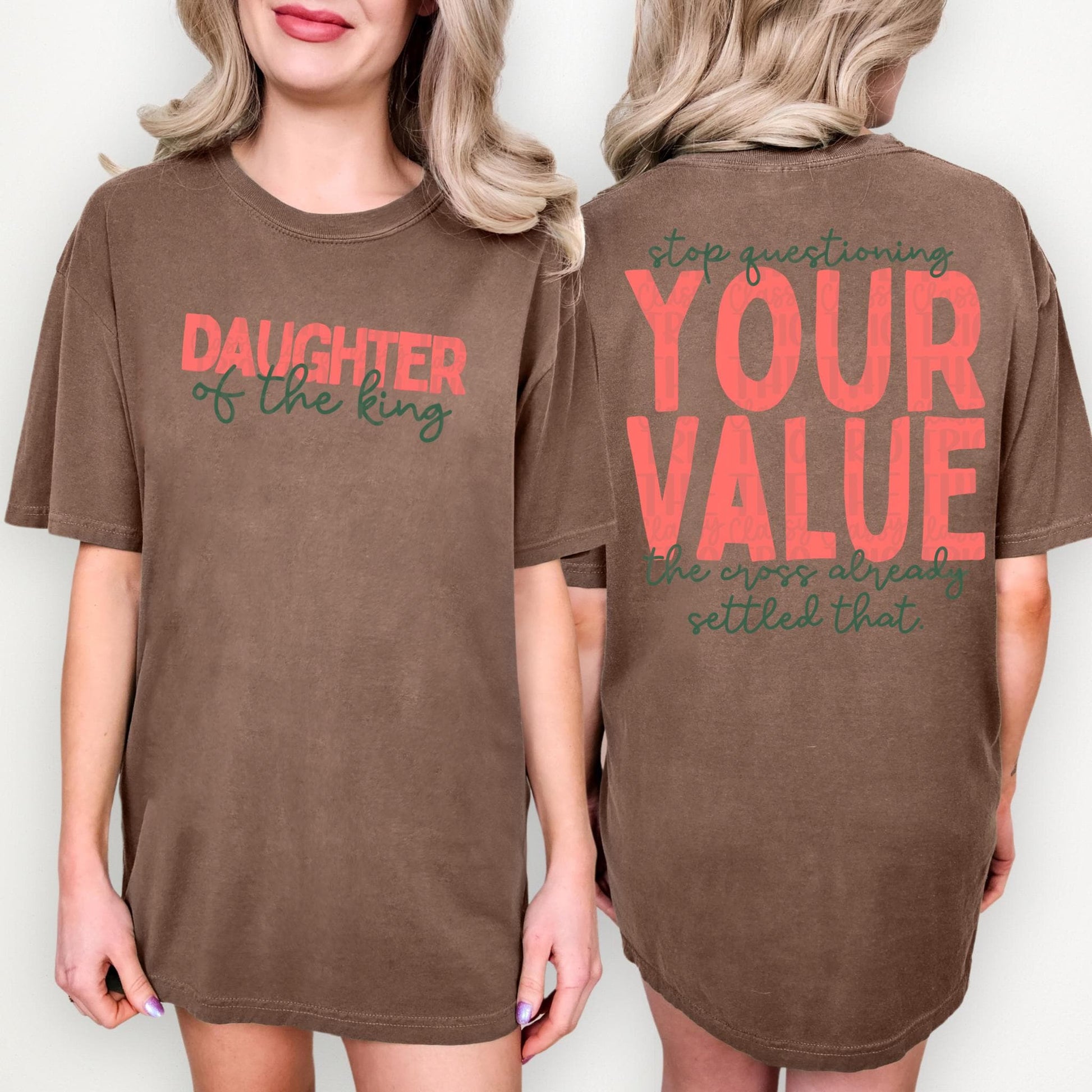 Daughter of the King Your Value PNG | Christian Digital Design | Jesus, Bible Verse, Trendy, Church Shirt, Trending (Digital Download)
