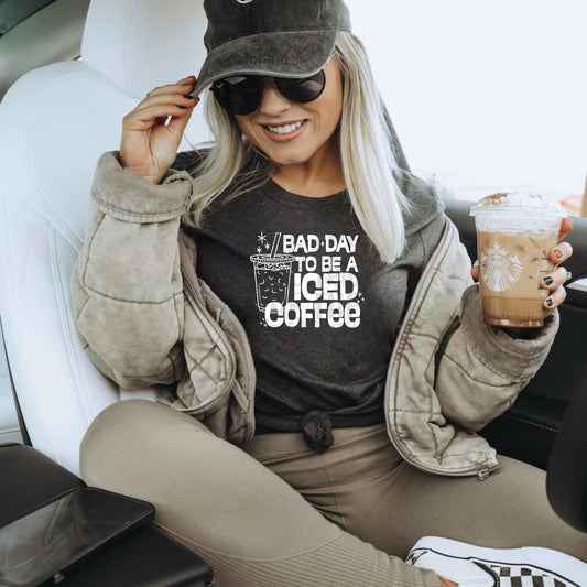 Bad Day To Be Iced Coffee PNG, Funny Quote Shirt Design, Trending Graphic Tee PNG, Trendy Aesthetic Shirt, Digital Download, DTF, Sub