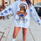 Indians Mascot PNG | Team Spirit Sublimation DTF Design, Blue Red White Cheerleading, School Spirit Wear Trending (Digital File)